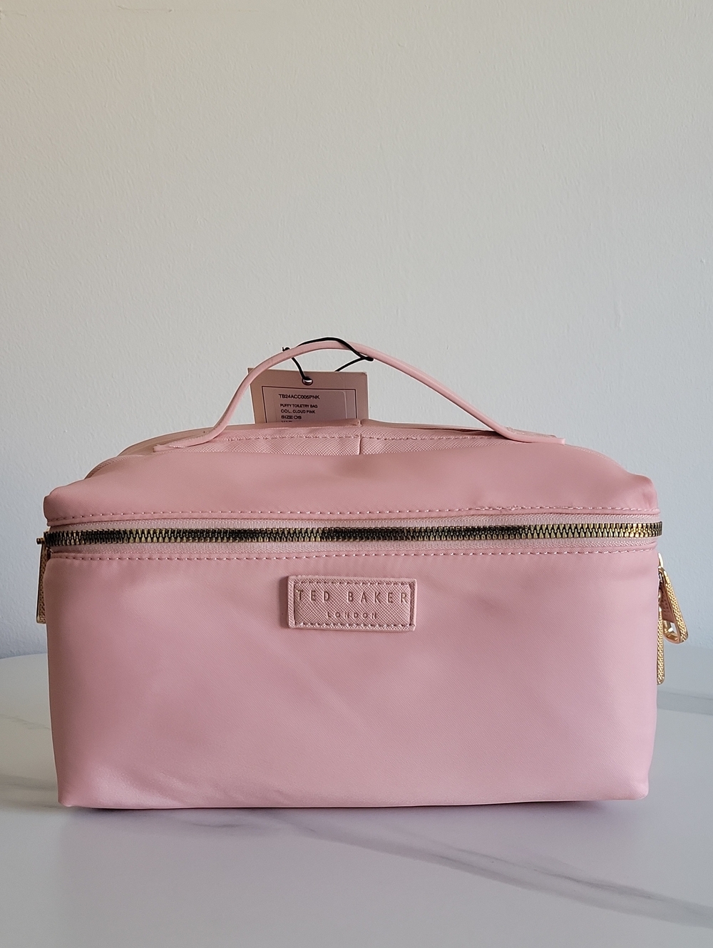 New Ted Baker Blush Pink Top-Handle Cosmetic Pouch